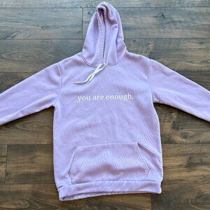 YOU ARE ENOUGH LAVENDER HOODIE SIZE LARGE MENTAL HEALTH